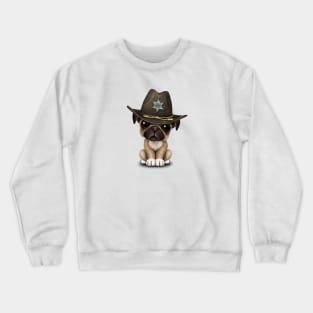 Cute Pug Puppy Dog Sheriff Crewneck Sweatshirt